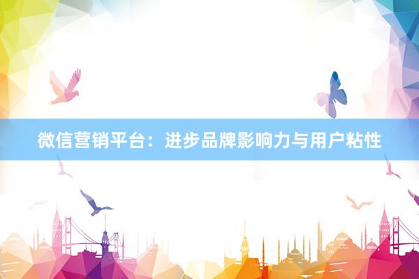 微信营销平台：进步品牌影响力与用户粘性